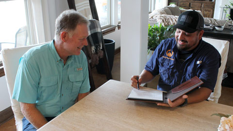 Financing-Callout-2-480×270 Country Thyme tech consulting homeowner about financing at dining table